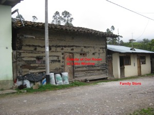 We moved into the room with the small window, on the right of our room is a store that our hostmom will sell soda and crackers from.  To the right of the store is our host sisters room.